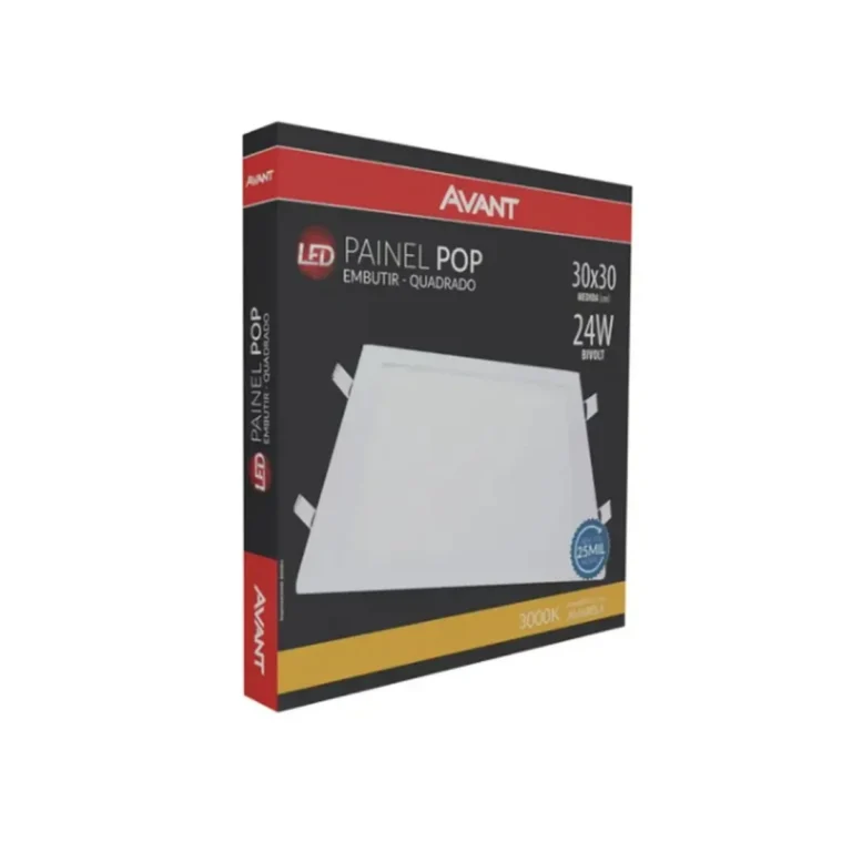 Luminária Alu - Emb - Qua - 3000K - 24W Avant