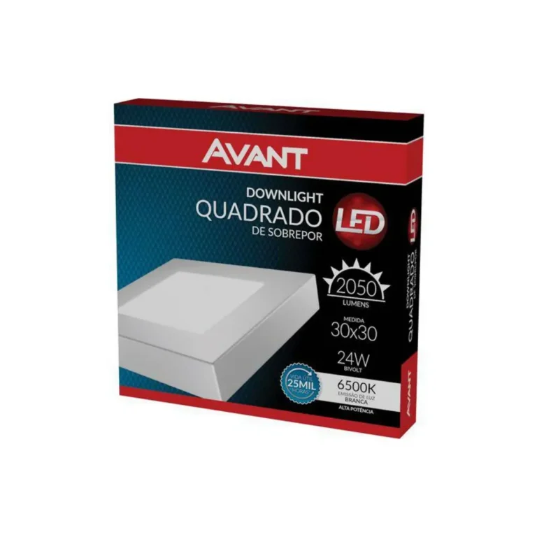 Luminnaria Sobrepor Quadrada 6500K - 24W Avant