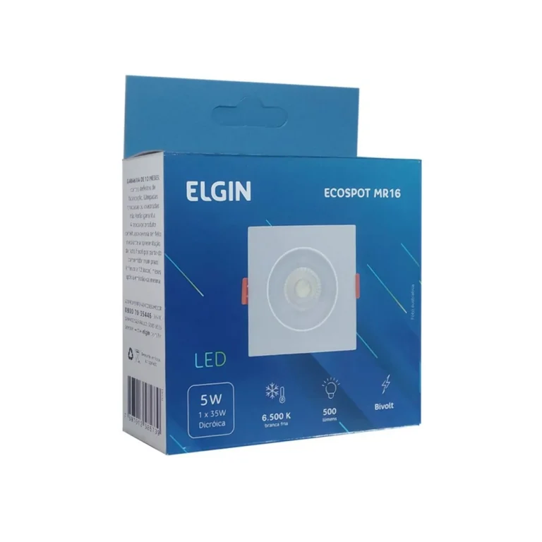 Spot Elgin MR16 5W 6500K Quadrado Elgin