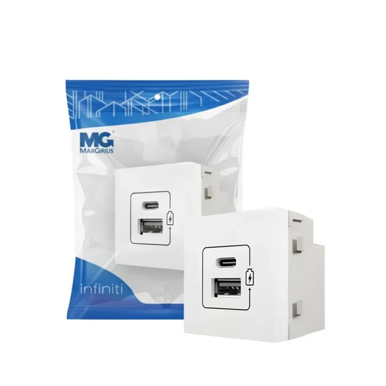 Conj Tomada Dupla Carregador USB 2A Br Infiniti Margirus