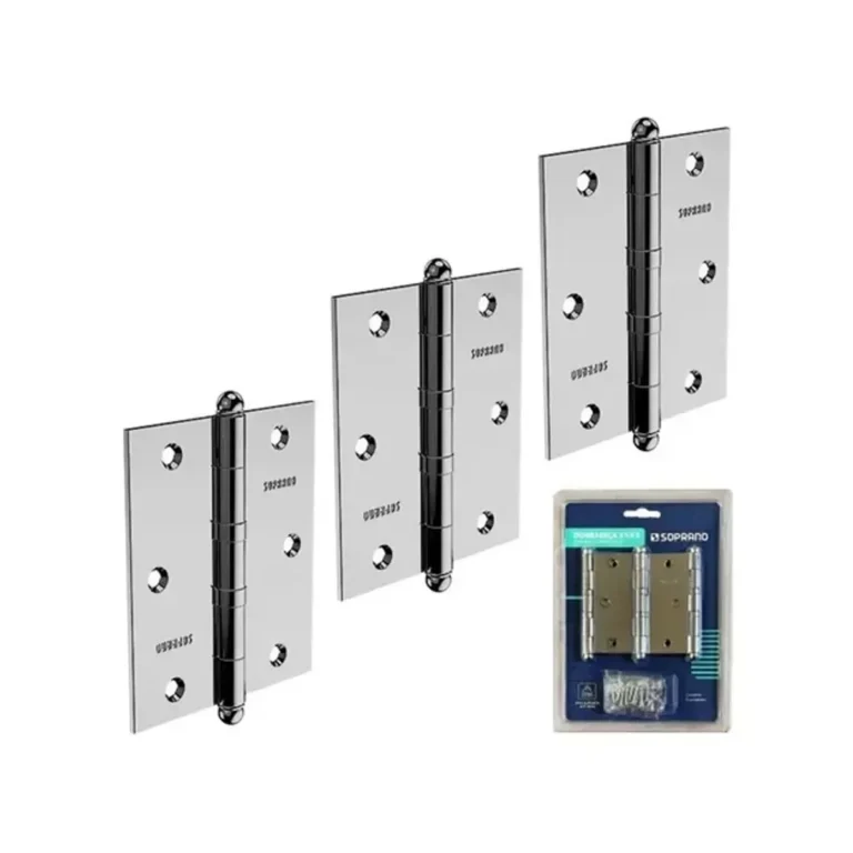 Dobradiça P/Porta C/Anel 3 1/2 3Pcs Crom