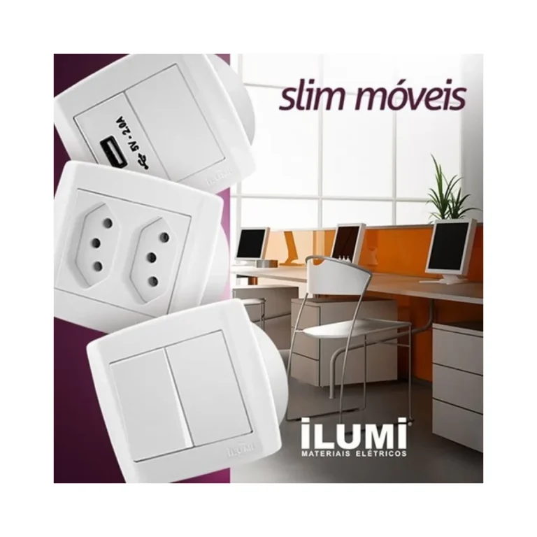 Placa 2 Modulos C/ Suporte Pt Moveis Retangular Ilumi