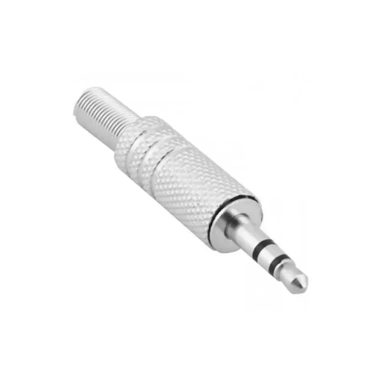 Plug P2 Estéreo com Mola de Metal - Niquel