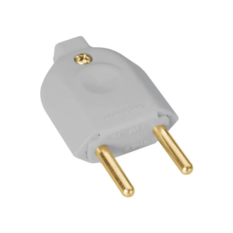 Plugue Macho 2P 10A/250V Cinza Tramontina