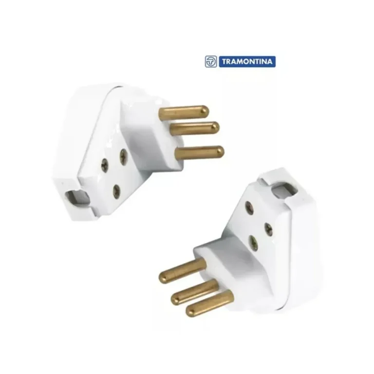 Plugue Angular 2P+T 20A/250V Branco Tramontina