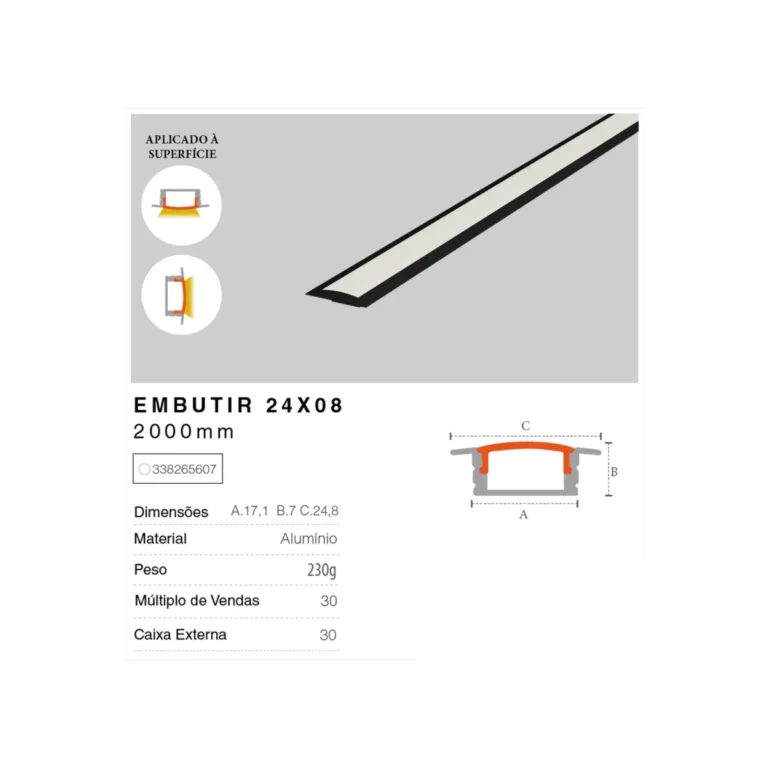Perfil Embutir 2408 Avant